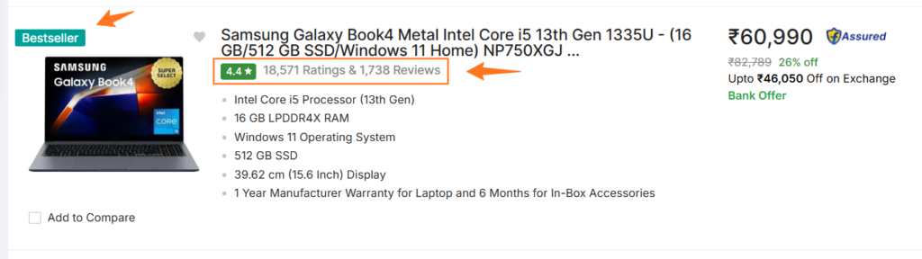 Flipkart Listing Optimization - Get Product Reviews