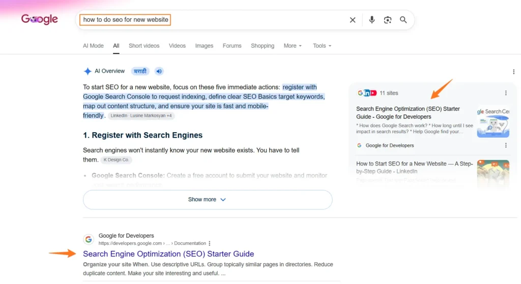 How to Do SEO for a New Website: Get Ranked in SERPs & LLMs Faster 2 SERP - How to do SEO for New Website
