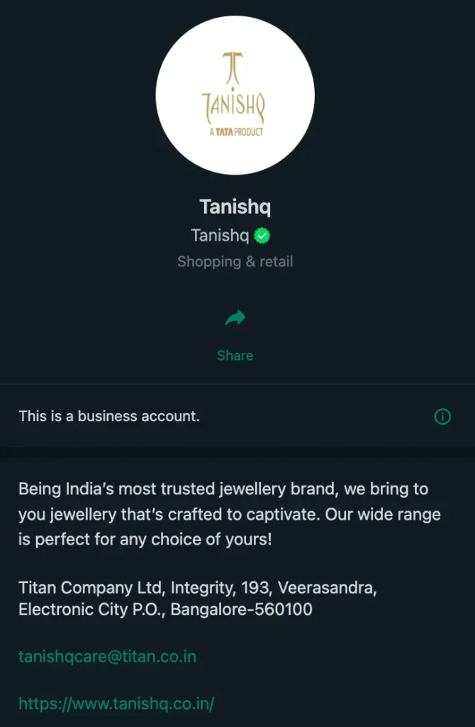 WhatsApp Business Profile