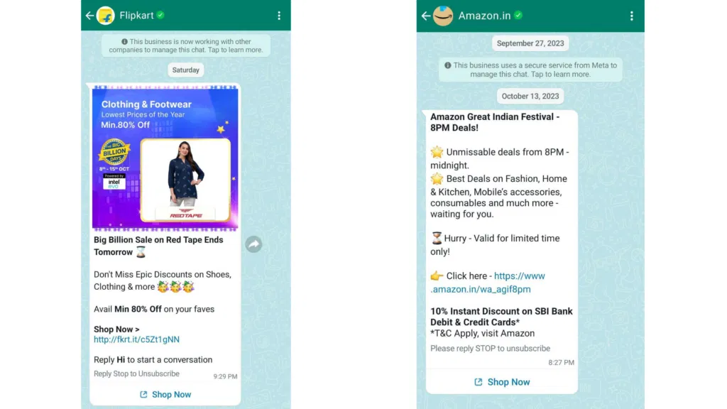 WhatsApp for Ecommerce - Promotional Message